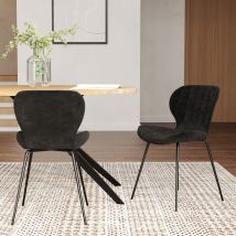 Set de 2 sillas de terciopelo negro 75 cm - Mazzia