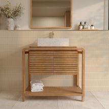 Mueble de baño de madera de teca 90 cm - Lucette
