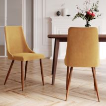 Chaise en velours jaune moutarde (lot de 2) - Vinni