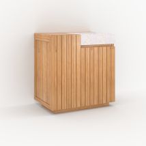 Mueble de baño de madera con lavabo integrado de 80 cm - Noa
