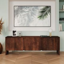 Mueble tv en madera de mango 3 puertas 150 cm - Achille