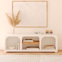 Mueble de TV en concreto blanco roto - Fira