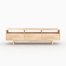 Mueble de TV de madera de hevea maciza - Gisèle