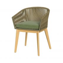 Chaise de jardin en tissu vert et bois d'acacia - Olive