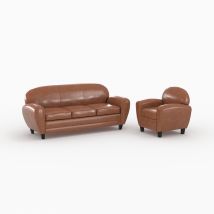 Pack de sofá y sillón camel 4 plazas - Club