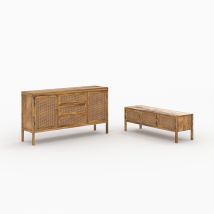 Pack aparador y mueble de TV de madera - Tiki