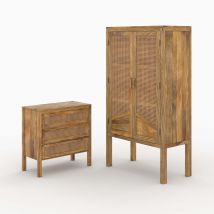 Pack cómoda y armario de madera - Tiki