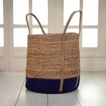 Cesta de yute natural y azul - Vicky