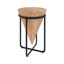 Mesita de madera de acacia y metal D31 cm - Mafana