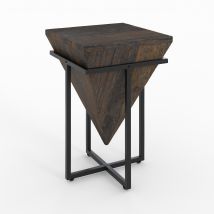 Petite table d'appoint en bois et métal - Kara