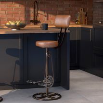 Silla de bar de cuero de 76 cm con respaldo - Phoenix