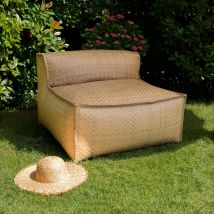 Fauteuil de jardin tressé en feuilles d'abaca synthétique - Mimo