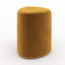 Pouf en velours jaune - Emmy