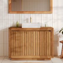 Mueble de baño de madera de teca 110 cm - Pernelle