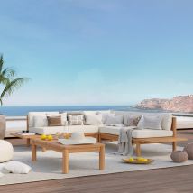 Conjunto de muebles de jardín de 4 plazas de madera maciza de teca - Nadila