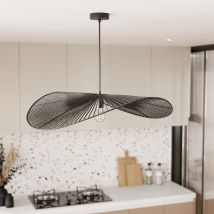 Lámpara de techo negra de papel de cuerda 75 cm - Mada