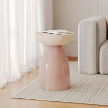 Mesa auxiliar redonda de metal rosa - Colette