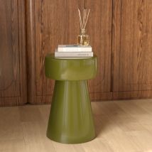 Table d'appoint ronde en métal vert kaki D30 cm - Athéna - Rendez-Vous Déco