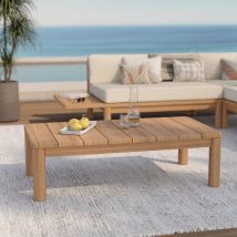 Mesa de centro de jardín rectangular de madera maciza de teca - Nadila