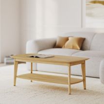 Mesa de centro rectangular de madera clara - Sadi