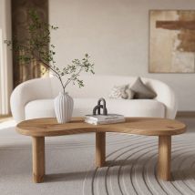 Mesa de centro orgánica de madera maciza de mindi - Brandan