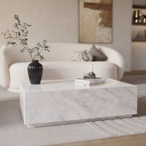 Mesa de centro rectangular de mármol blanco - Izaé