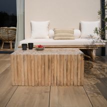 Mesa de centro de jardín rectangular 90x50cm en teca - Imani