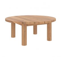 Table basse ronde de jardin en bois de teck massif D80 cm - Aurland