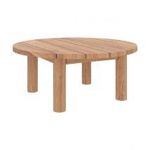 Table basse ronde de jardin en bois de teck massif D80 cm - Aurland