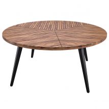 Table basse ronde en bois d'acacia D80 cm - Ella