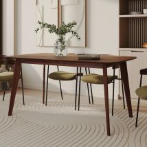 Mesa de comedor rectangular de madera oscura, 6 personas - Oman