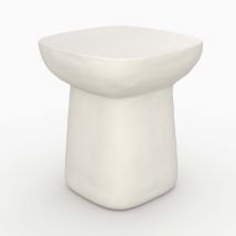 Table d'appoint carrée en béton blanc - Samui