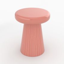 Mesa auxiliar redonda de metal rosa - Adélie