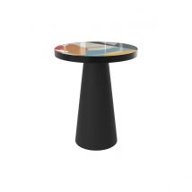 Mesa auxiliar redonda de metal multicolor y negro D40,5 cm - Cheyenne