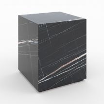 Mesa auxiliar efecto mármol negro - Lison