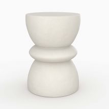 Table d'appoint ronde en béton blanc D35 cm - Maupiti