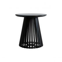 Table d'appoint ronde noire en bois d'acacia D50 cm - Képès