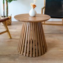 Mesa auxiliar redonda ÿ50 cm en madera de acacia - Képès