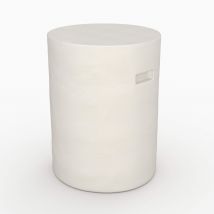Mesa auxiliar redonda de hormigón blanco, forma cilíndrica D35cm - Santorini