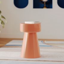 Mesa auxiliar redonda de metal naranja - Athéna