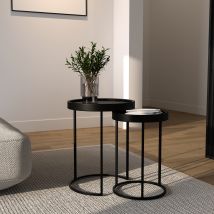 Mesa auxiliar de metal negro (juego de 2) - Swan