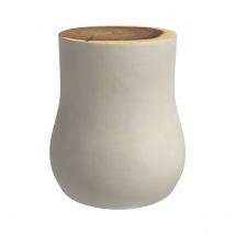 Mesa auxiliar en madera de suar blanca D40 cm - Wonda