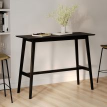 Mesa de bar rectangular para 4 personas en madera negra 120 cm - Buvette