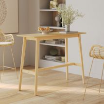 Mesa de bar rectangular de madera clara, 4 personas - Buvette