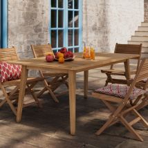 Table de jardin rectangulaire 180cm en teck 8 personnes - Barton