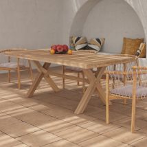 Mesa de jardín de 200 cm en madera de teca maciza - Suri