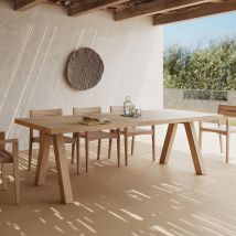 Mesa de jardín de 240 cm de madera de teca reciclada - Molo