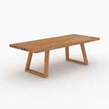 Mesa de jardín rectangular de madera de teca reciclada 10 personas - Luma