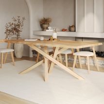 Mesa rectangular de madera maciza de hevea clara 8 personas - Robin