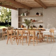 Mesas y sillas de jardín para 8 personas de madera - Bora